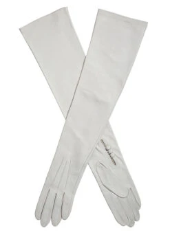 Women's Three-Point Long Opera Leather Gloves -Dents Luxury Accessories Sales 7 2190 White 57ff6ec6 53fe 4423 a07d bce02b8792f6