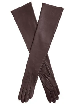 Women's Three-Point Long Opera Leather Gloves -Dents Luxury Accessories Sales 7 2190Mocca
