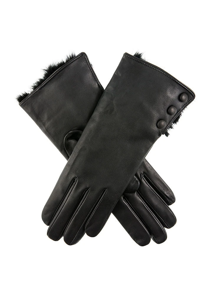 Women's Wool-Lined Leather Gloves With Fur Cuffs 7 Women's Wool-Lined Leather Gloves With Fur Cuffs - Image 7