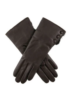 Women's Wool-Lined Leather Gloves With Fur Cuffs 15 Women's Wool-Lined Leather Gloves With Fur Cuffs -Dents Luxury Accessories Sales 7 2334 mocca