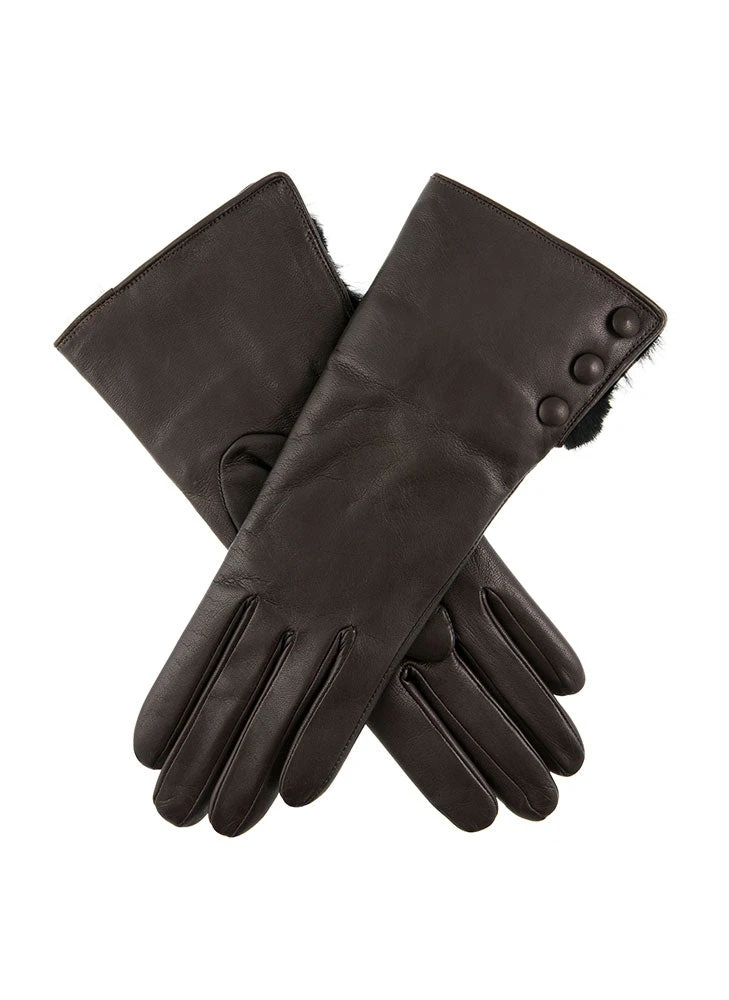 Women's Wool-Lined Leather Gloves With Fur Cuffs 8 Women's Wool-Lined Leather Gloves With Fur Cuffs - Image 8