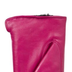 Women’s Touchscreen Single-Point Faux Fur-Lined Leather Gloves -Dents Luxury Accessories Sales 7 2461 Fuchsia 5