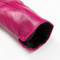 Women’s Touchscreen Single-Point Faux Fur-Lined Leather Gloves -Dents Luxury Accessories Sales 7 2461 Fuchsia 8