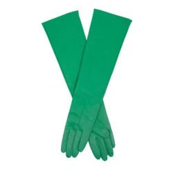 Women's Single-Point Long Above-Elbow Lined Leather Gloves -Dents Luxury Accessories Sales 7 2640 Emerald