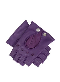 Women’s Fingerless Leather Driving Gloves -Dents Luxury Accessories Sales 7 3007 Amethyst