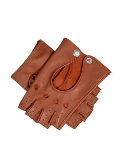 Women’s Fingerless Leather Driving Gloves -Dents Luxury Accessories Sales 7 3007 Cognac