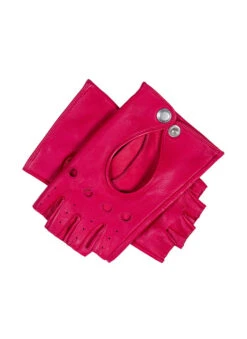 Women’s Fingerless Leather Driving Gloves -Dents Luxury Accessories Sales 7 3007 Fuchsia