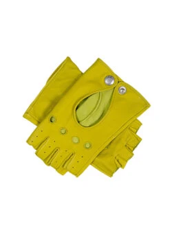 Women’s Fingerless Leather Driving Gloves -Dents Luxury Accessories Sales 7 3007 Lime