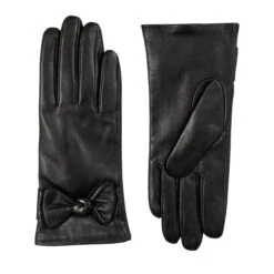 Women’s Touchscreen Wool-Lined Leather Gloves With Bow 25 Women’s Touchscreen Wool-Lined Leather Gloves With Bow -Dents Luxury Accessories Sales 7 5020 Black 1