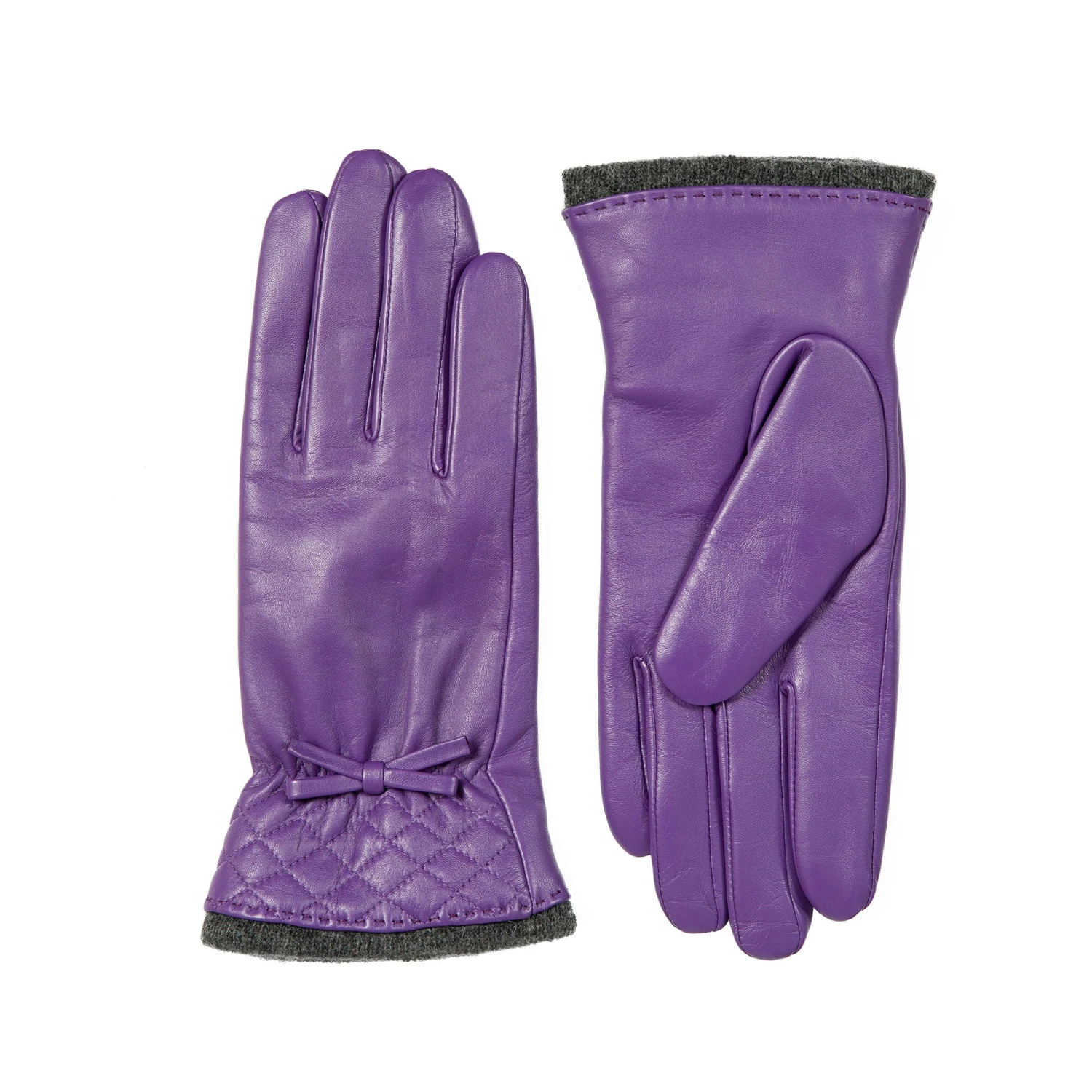 Women’s Wool-Lined Leather Gloves With Quilted Cuffs And Bow 16 Women’s Wool-Lined Leather Gloves With Quilted Cuffs And Bow - Image 16
