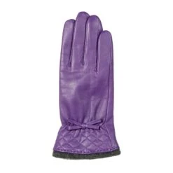Women’s Wool-Lined Leather Gloves With Quilted Cuffs And Bow 36 Women’s Wool-Lined Leather Gloves With Quilted Cuffs And Bow -Dents Luxury Accessories Sales 7 5021 Amethyst 2