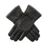 Women’s Wool-Lined Leather Gloves With Quilted Cuffs And Bow