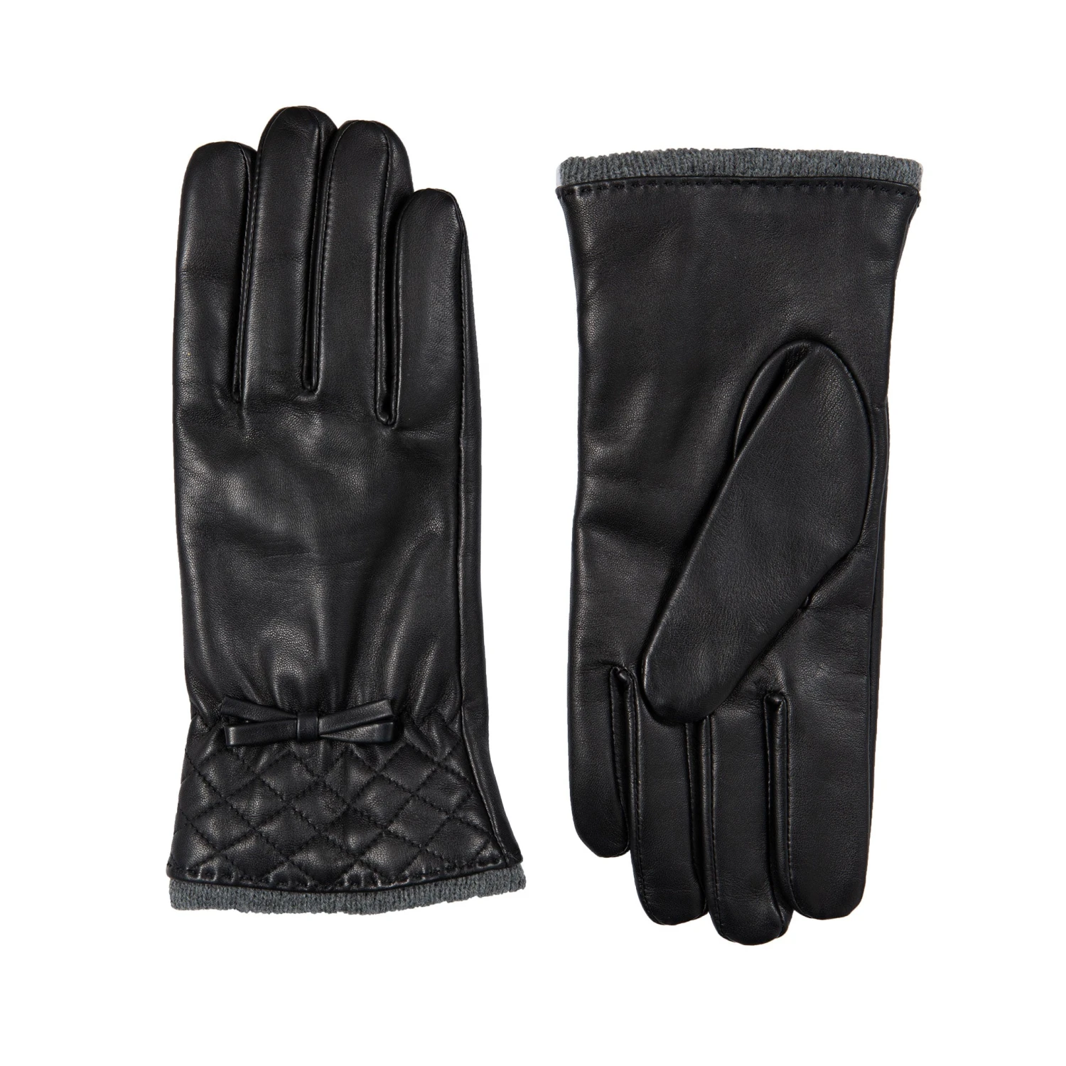 Women’s Wool-Lined Leather Gloves With Quilted Cuffs And Bow 6 Women’s Wool-Lined Leather Gloves With Quilted Cuffs And Bow - Image 6