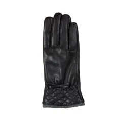 Women’s Wool-Lined Leather Gloves With Quilted Cuffs And Bow 26 Women’s Wool-Lined Leather Gloves With Quilted Cuffs And Bow -Dents Luxury Accessories Sales 7 5021 Black Charcoal 2