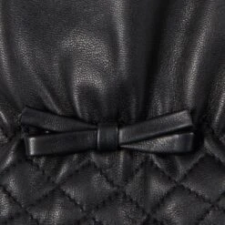 Women’s Wool-Lined Leather Gloves With Quilted Cuffs And Bow 29 Women’s Wool-Lined Leather Gloves With Quilted Cuffs And Bow -Dents Luxury Accessories Sales 7 5021 Black Charcoal 7