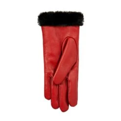 Women’s Touchscreen Faux Fur-Lined Leather Gloves With Zip -Dents Luxury Accessories Sales 7 5022 Berry 3