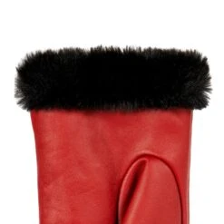 Women’s Touchscreen Faux Fur-Lined Leather Gloves With Zip -Dents Luxury Accessories Sales 7 5022 Berry 5