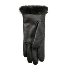 Women’s Touchscreen Faux Fur-Lined Leather Gloves With Zip -Dents Luxury Accessories Sales 7 5022 Black 3