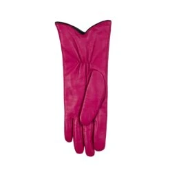 Women’s Wool-Lined Leather Gloves With Buttons And Piping