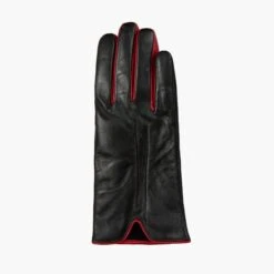 Women’s Single-Point Lined Leather Gloves With Colour Contrast Details -Dents Luxury Accessories Sales 7 5024 Black Berry 2