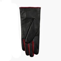 Women’s Single-Point Lined Leather Gloves With Colour Contrast Details -Dents Luxury Accessories Sales 7 5024 Black Berry 3