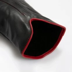 Women’s Single-Point Lined Leather Gloves With Colour Contrast Details -Dents Luxury Accessories Sales 7 5024 Black Berry 8