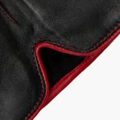 Women’s Single-Point Lined Leather Gloves With Colour Contrast Details -Dents Luxury Accessories Sales 7 5024 Black Berry 9
