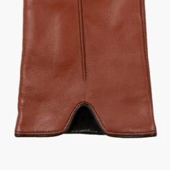 Women’s Single-Point Lined Leather Gloves With Colour Contrast Details -Dents Luxury Accessories Sales 7 5024 Cognac Black 4