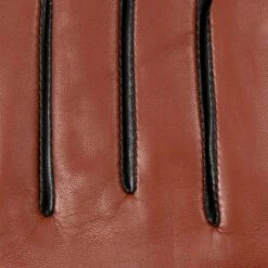 Women’s Single-Point Lined Leather Gloves With Colour Contrast Details -Dents Luxury Accessories Sales 7 5024 Cognac Black 6