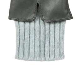 Women’s Three-Point Wool Blend-Lined Leather Gloves With Knitted Cuffs -Dents Luxury Accessories Sales 7 5025 Charcoal 4