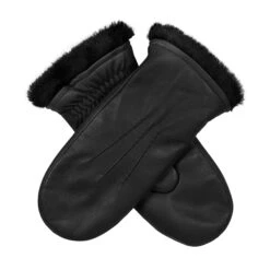 Women’s Three-Point Faux Fur-Lined Leather Mittens 34 Women’s Three-Point Faux Fur-Lined Leather Mittens -Dents Luxury Accessories Sales 7 5026 Black