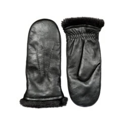 Women’s Three-Point Faux Fur-Lined Leather Mittens 38 Women’s Three-Point Faux Fur-Lined Leather Mittens -Dents Luxury Accessories Sales 7 5026 Black 1