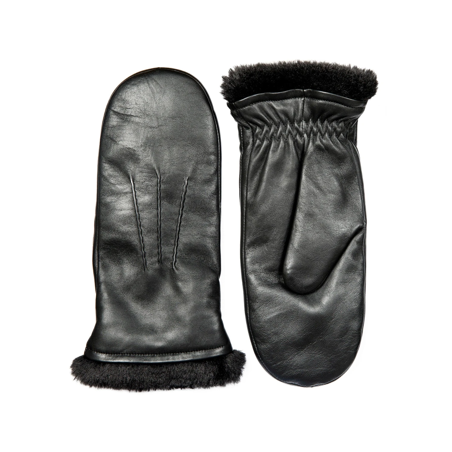 Women’s Three-Point Faux Fur-Lined Leather Mittens 19 Women’s Three-Point Faux Fur-Lined Leather Mittens - Image 19