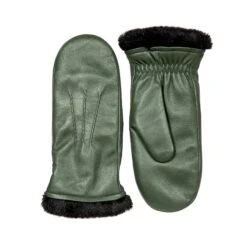 Women’s Three-Point Faux Fur-Lined Leather Mittens 25 Women’s Three-Point Faux Fur-Lined Leather Mittens -Dents Luxury Accessories Sales 7 5026 Sage 1