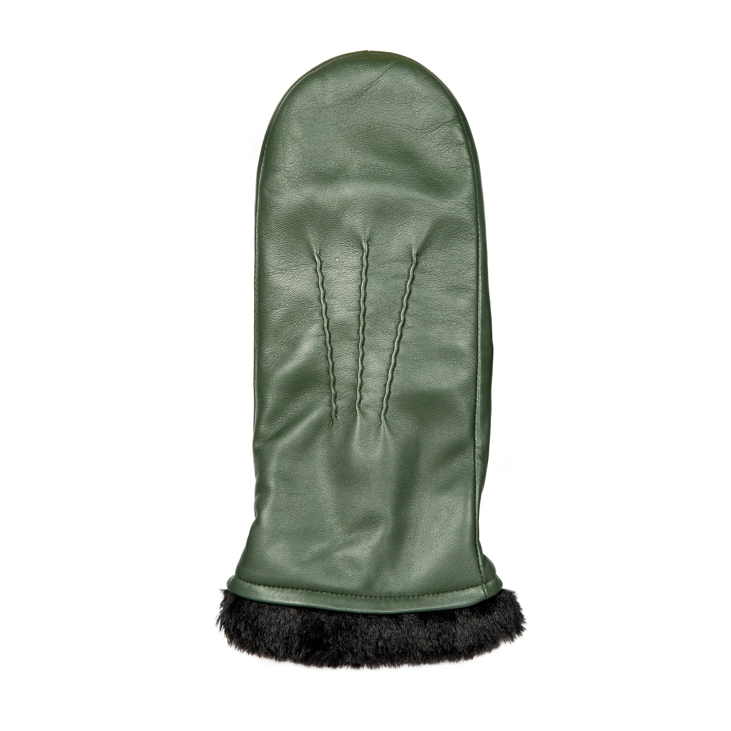 Women’s Three-Point Faux Fur-Lined Leather Mittens 7 Women’s Three-Point Faux Fur-Lined Leather Mittens - Image 7