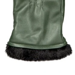 Women’s Three-Point Faux Fur-Lined Leather Mittens 27 Women’s Three-Point Faux Fur-Lined Leather Mittens -Dents Luxury Accessories Sales 7 5026 Sage 4