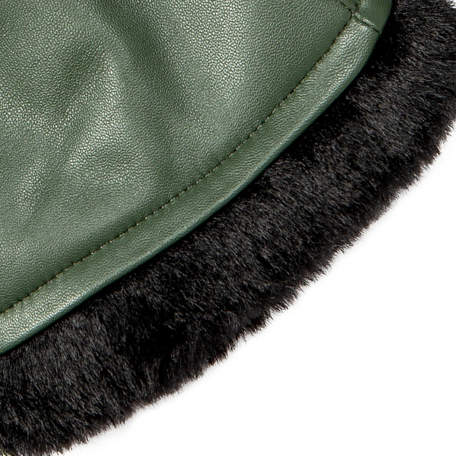 Women’s Three-Point Faux Fur-Lined Leather Mittens 14 Women’s Three-Point Faux Fur-Lined Leather Mittens - Image 14