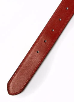 Men's Lined Leather Belt With Contrast Stitching -Dents Luxury Accessories Sales 8 1063BrownRedReverse2