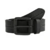 Men's Lined Leather Belt With Stitch Detail And Gunmetal Buckle