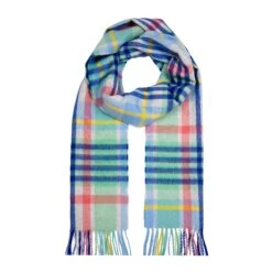 Heritage Plaid Check Cashmere Scarf With Tassels 33 Heritage Plaid Check Cashmere Scarf With Tassels -Dents Luxury Accessories Sales CASHMERE SCARF IN COAST