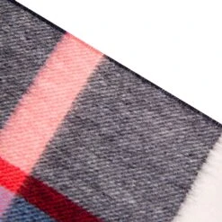 Heritage Plaid Check Cashmere Scarf With Tassels 32 Heritage Plaid Check Cashmere Scarf With Tassels -Dents Luxury Accessories Sales CASHMERE SCARF IN FROST CLOSE UP