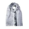 Women’s Lightweight Scarf With Stripe And Crosshatch Pattern