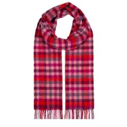 Heritage Plaid Check Cashmere Scarf With Tassels 26 Heritage Plaid Check Cashmere Scarf With Tassels -Dents Luxury Accessories Sales cashmere scarf scarlet