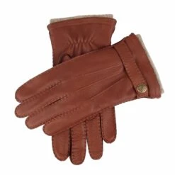Men's Handsewn Three-Point Cashmere-Lined Deerskin Leather Gloves With Cashmere Cuffs -Dents Luxury Accessories Sales mens deerskin cashmere lined leather gloves Havana