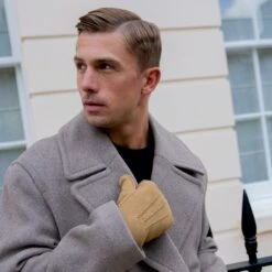 Men’s Handsewn Three-Point Lambskin Gloves -Dents Luxury Accessories Sales mens handsewn lambskin gloves camel 3