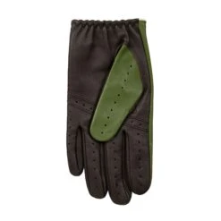 Men’s Touchscreen Three-Colour Leather Driving Gloves 38 Men’s Touchscreen Three-Colour Leather Driving Gloves -Dents Luxury Accessories Sales mens leather touchscreen three colour gloves green brown white palm