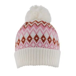 Women’s Jacquard Fair Isle Knitted Bobble Hat 8 Women’s Jacquard Fair Isle Knitted Bobble Hat -Dents Luxury Accessories Sales womens fair isle knitted bobble hat raspberry