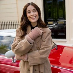 Women's Fingerless Sheepskin Mittens 25 Women's Fingerless Sheepskin Mittens -Dents Luxury Accessories Sales womens fingerless sheepskin mittens honey 3