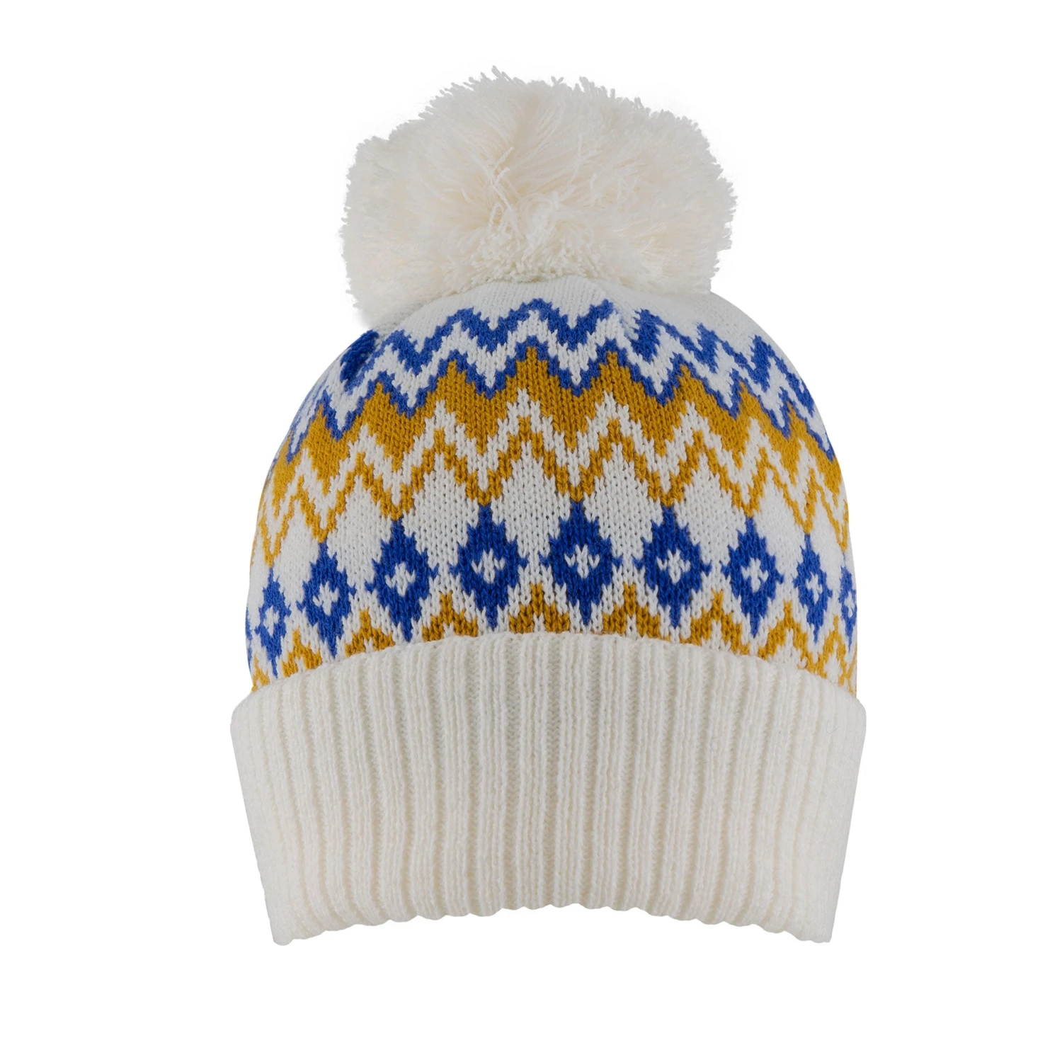 Women’s Jacquard Fair Isle Knitted Bobble Hat 1 Women’s Jacquard Fair Isle Knitted Bobble Hat