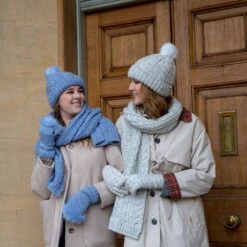 Women’s Cable Knit Scarf With Marl Yarn 12 Women’s Cable Knit Scarf With Marl Yarn -Dents Luxury Accessories Sales womens knitted gloves scarf hat blue white bcd3ad4c 8848 454e bbb4 952113b89587